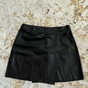 1. State Asymmetrical Black Mini faux leather Skirt